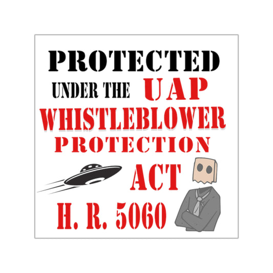 UAP Whistleblower Protection Act Sticker ~ Funny UFO Disclosure Vinyl Decal, Alien Conspiracy Gift, HR 5060 Humor