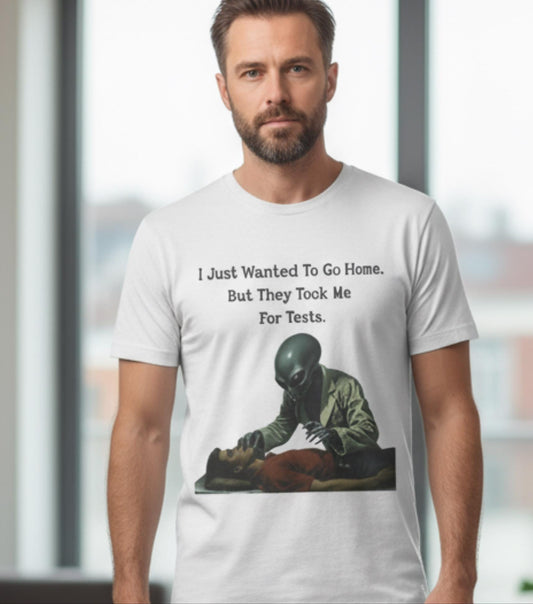 Funny Alien Abduction Graphic T-Shirt – UFO Humor Tee